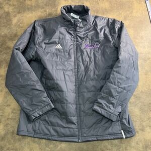 Adidas Puffer Jacket Mens XL Grey Hoosier Racing Tire Climastorm Zip 6777A 17